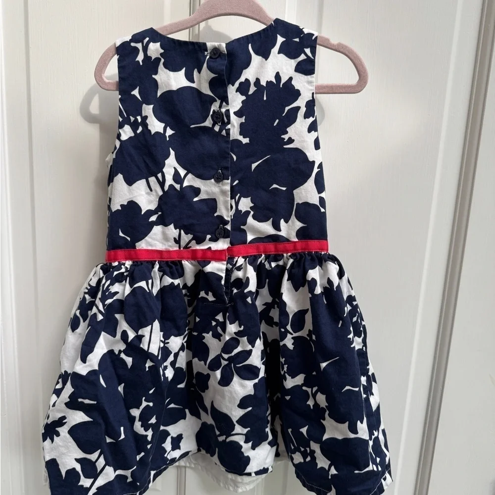 Carter's 3T Blue and White Pleated Floral Sleeveless Formal Dress